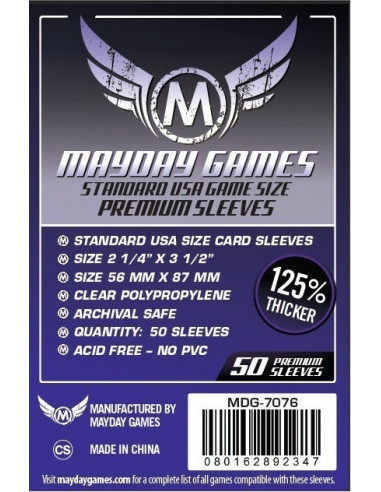 56mm x 87mm: Standard USA Game Size Premium (50 stuks)