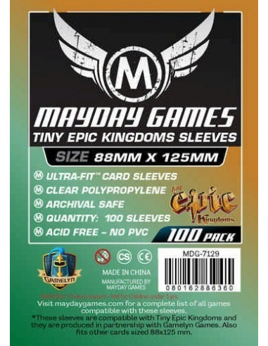 88mm x 125mm: Tiny Epic Kingdom Sleeves (100 stuks)