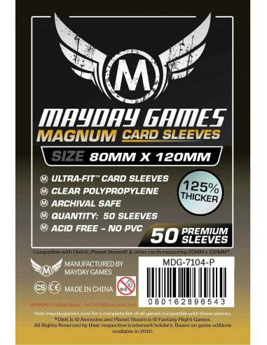 80mm x 120mm: Magnum Gold "Dixit" Card Sleeves - Black (50 stuks)