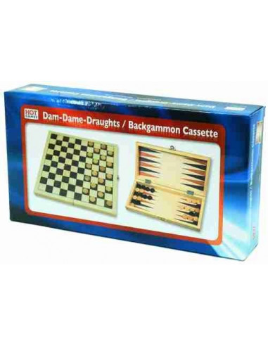 Dam-/Backgammon klapcass.29cm.bedrukt