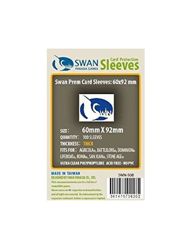 Swan: 60mm x 92mm: Sleeves Thick (100 stuks)