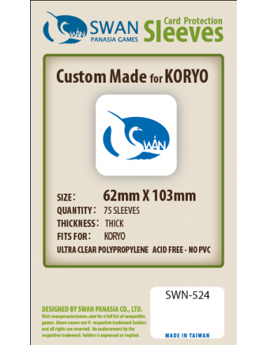 Swan: 62mm x 103mm: Sleeves Koryo Thick (75)