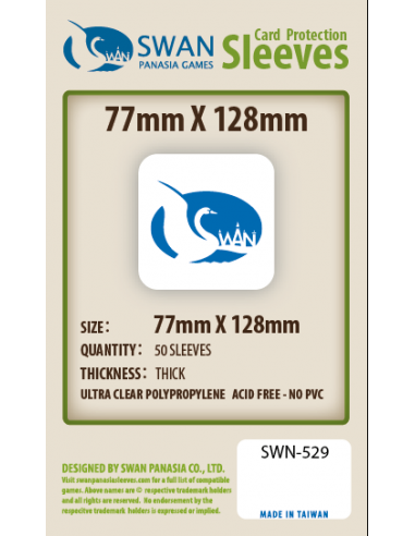 Swan: 77mm x 128mm: Sleeves Thick (50)