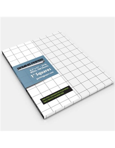 Gaming Paper Singles: White 1" Square