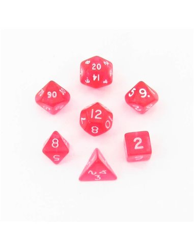Polyhedral Pink/white 7-Die Set