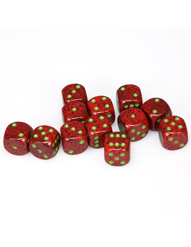 Speckled 16mm d6 Strawberry Dice Block (12 dice)