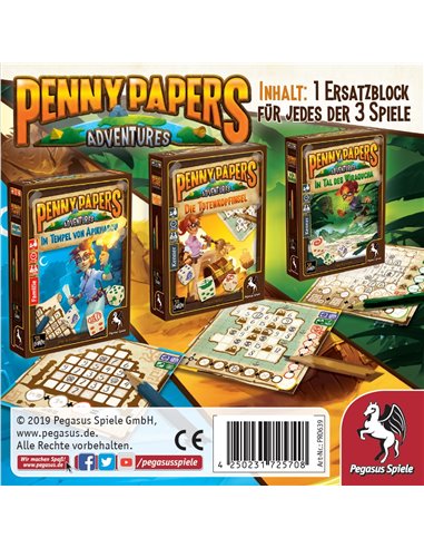 Penny Papers Adventure: Ersatzblöcke für 3 Spiele