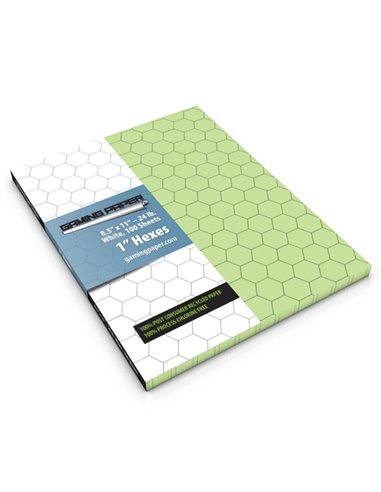 Gaming Paper Singles: Green 1" Hexagon