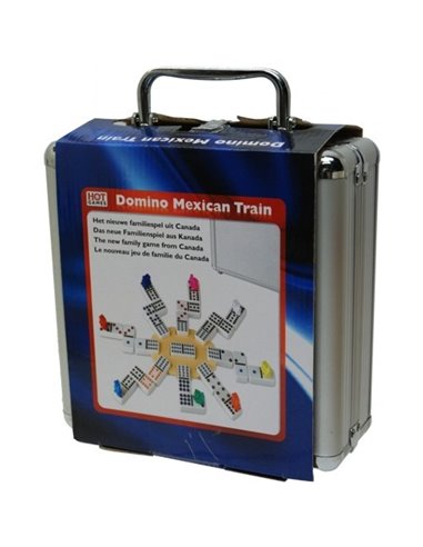 Domino Mexican-Train dubbel 12 Alu.koffer