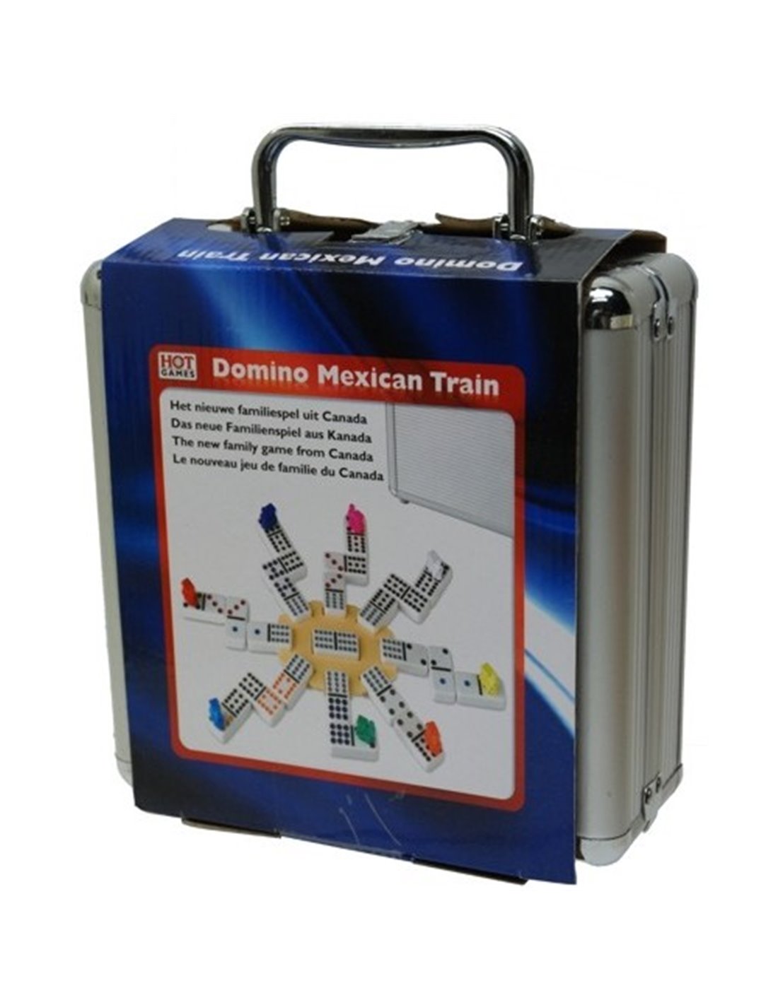 Lot woede De Kamer Domino Mexican-Train dubbel 12 Alu.koffer
