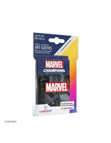 SLEEVES Marvel Champions - Marvel Black 66mm x 91mm (50 Stuks)