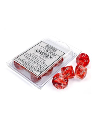 Chessex Nebula TM Red/silver Luminary Set of Ten d10's