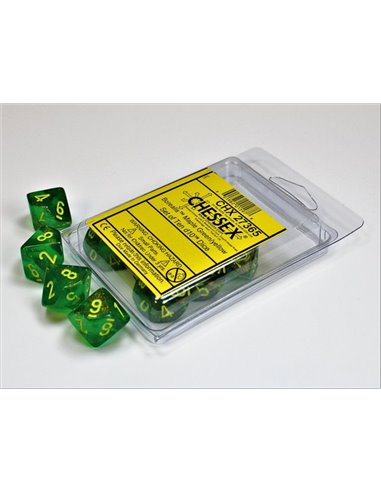 Chessex Borealis Maple Green/yellow Set of Ten d10's