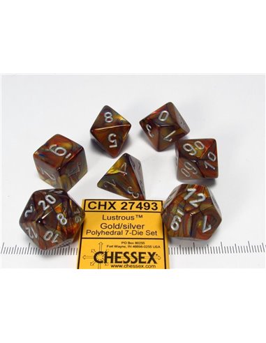 Chessex Lustrous Polyhedral Gold/silver 7-Die Set 