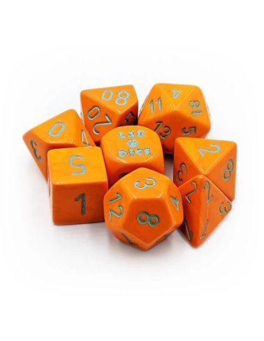 Chessex Heavy Dice Orange/Turquoise 8 die Polyhedral Sets