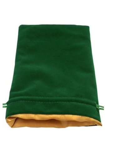 Green Velvet Dice  Bag with Gold  Satin Lining 6x8 