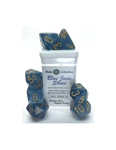 Polyhydral Diceset - 7 Dice: Blue Jade Shoes