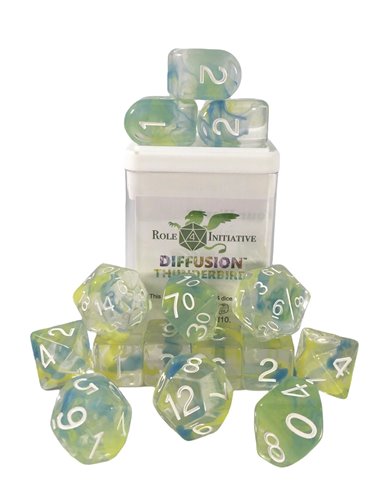 Polyhydral Diceset - 15 Dice: Diffusion Thunderbird