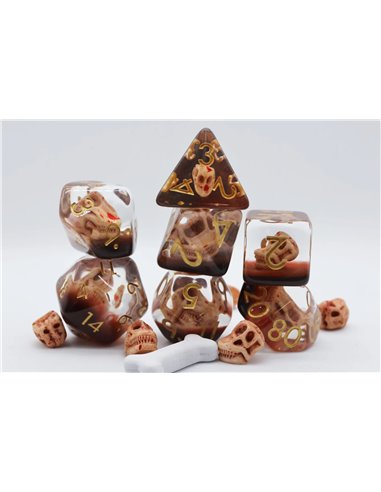 Polyhedral Dice Set Dino Fossil (7) 