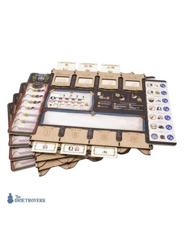 The Dicetroyers Organizer: Lacrimosa - player board add-ons for sleeved cards