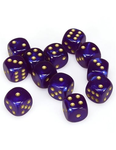 Borealis royal purple/gold 16mm dice block (12 dice)