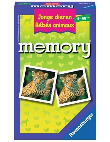 Jonge dieren memory pocketspel