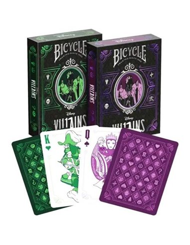 Pokerkaarten Bicycle- Villains Groen/Paars